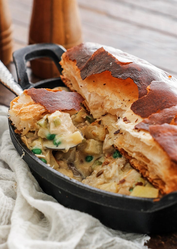 Chicken pot pie in dish
