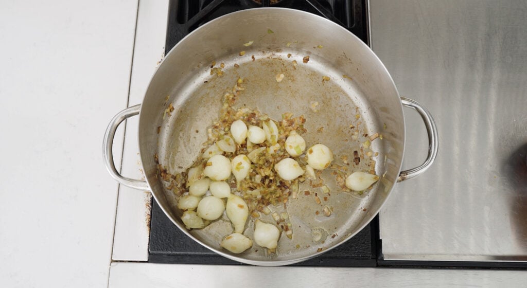 carmelizing onions in large pot 