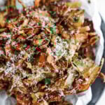 crispy potato skins on a serving plate