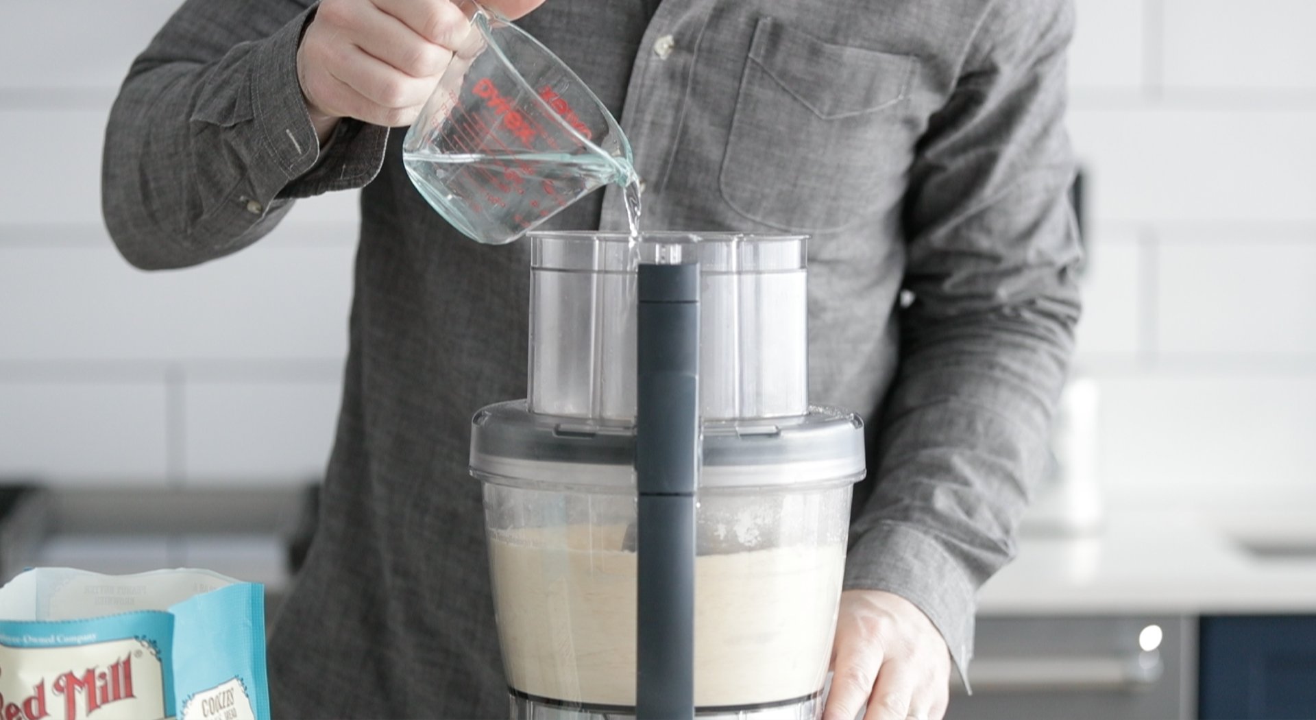 adding water to a process with fat and flour