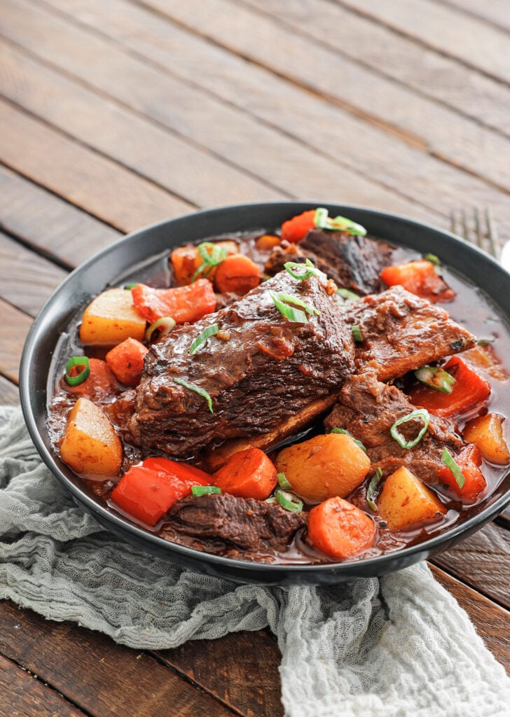 Beef Mechado in a serving bowl