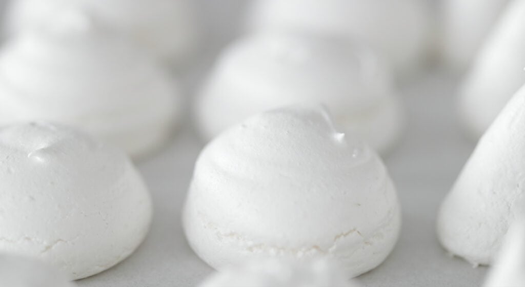 bake meringue cap on a tray