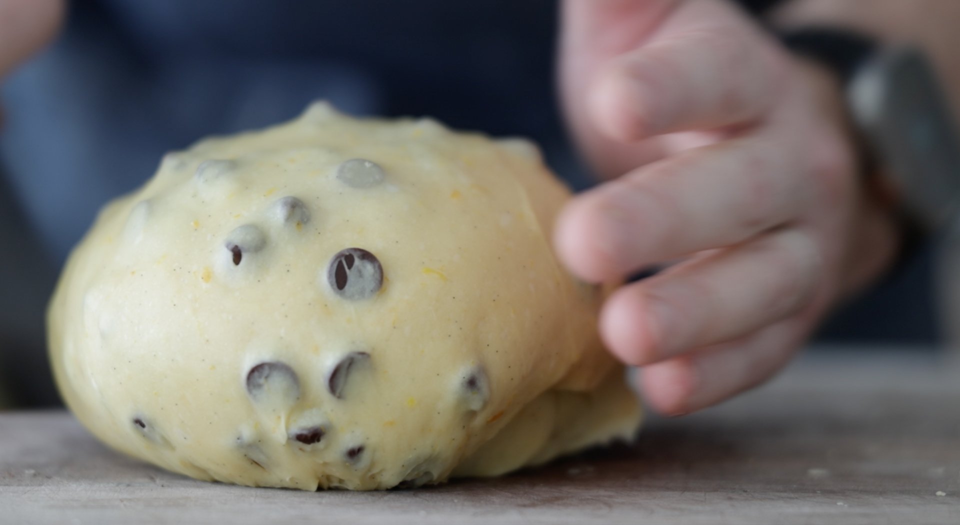 dough ball with chocolate chips