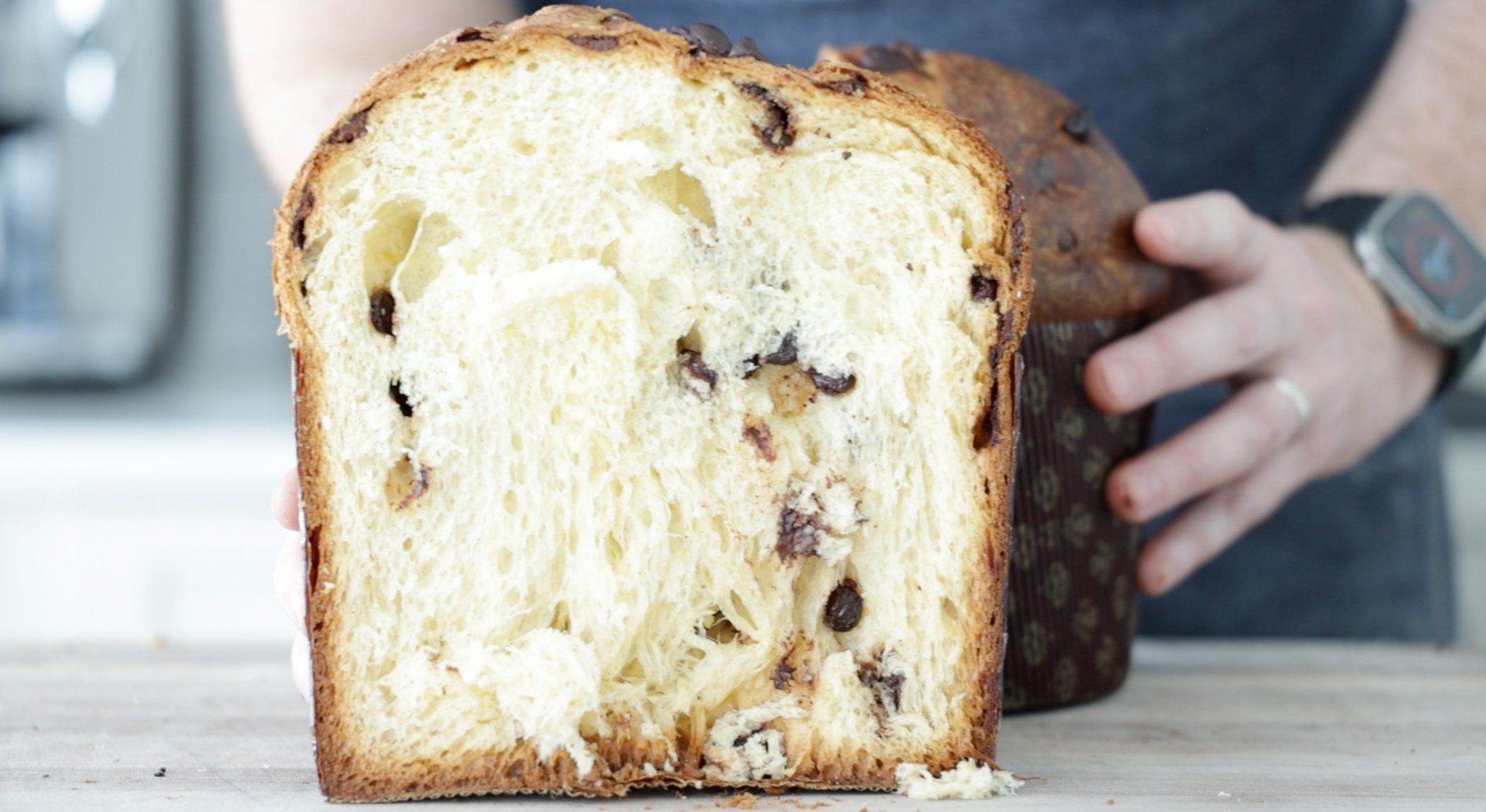 sliced panettone