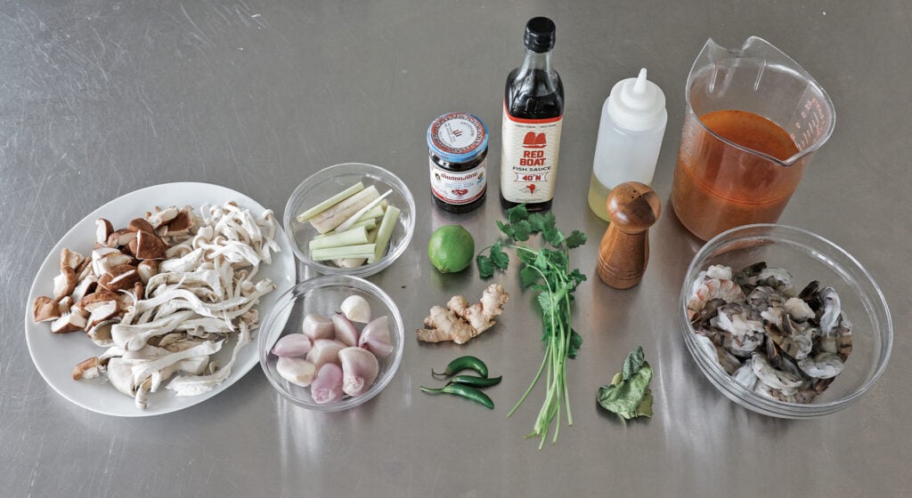 Tom yum soup ingredients