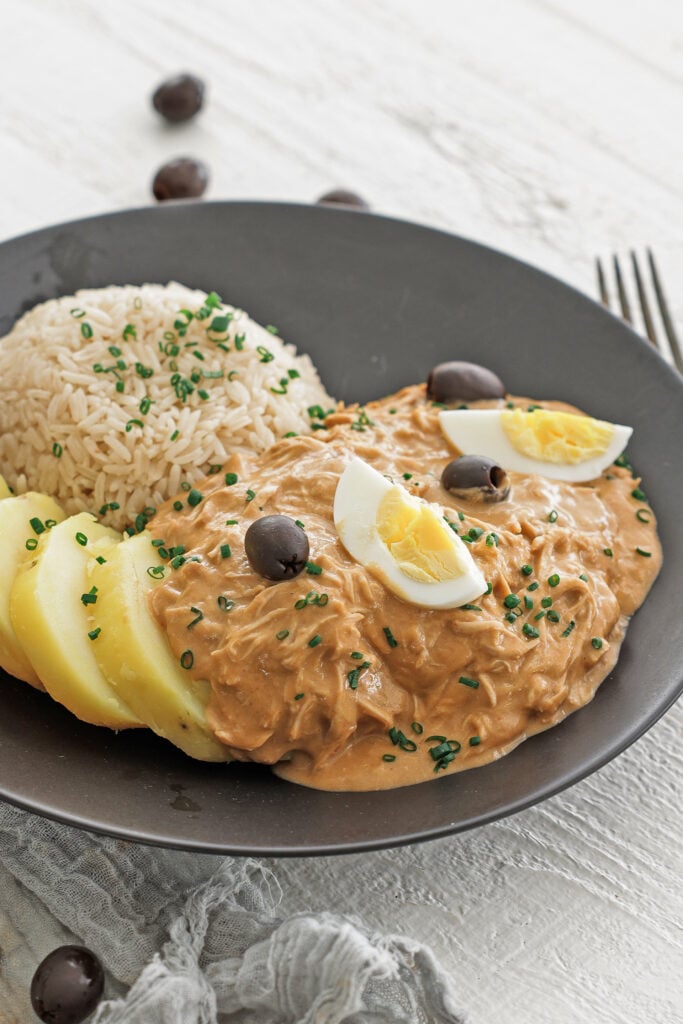 Aji de gallina on a plate