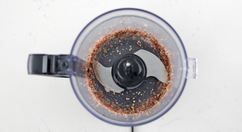 anchovies and garlic chopped in a food processor