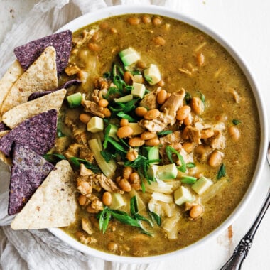 bowl of white chicken chili