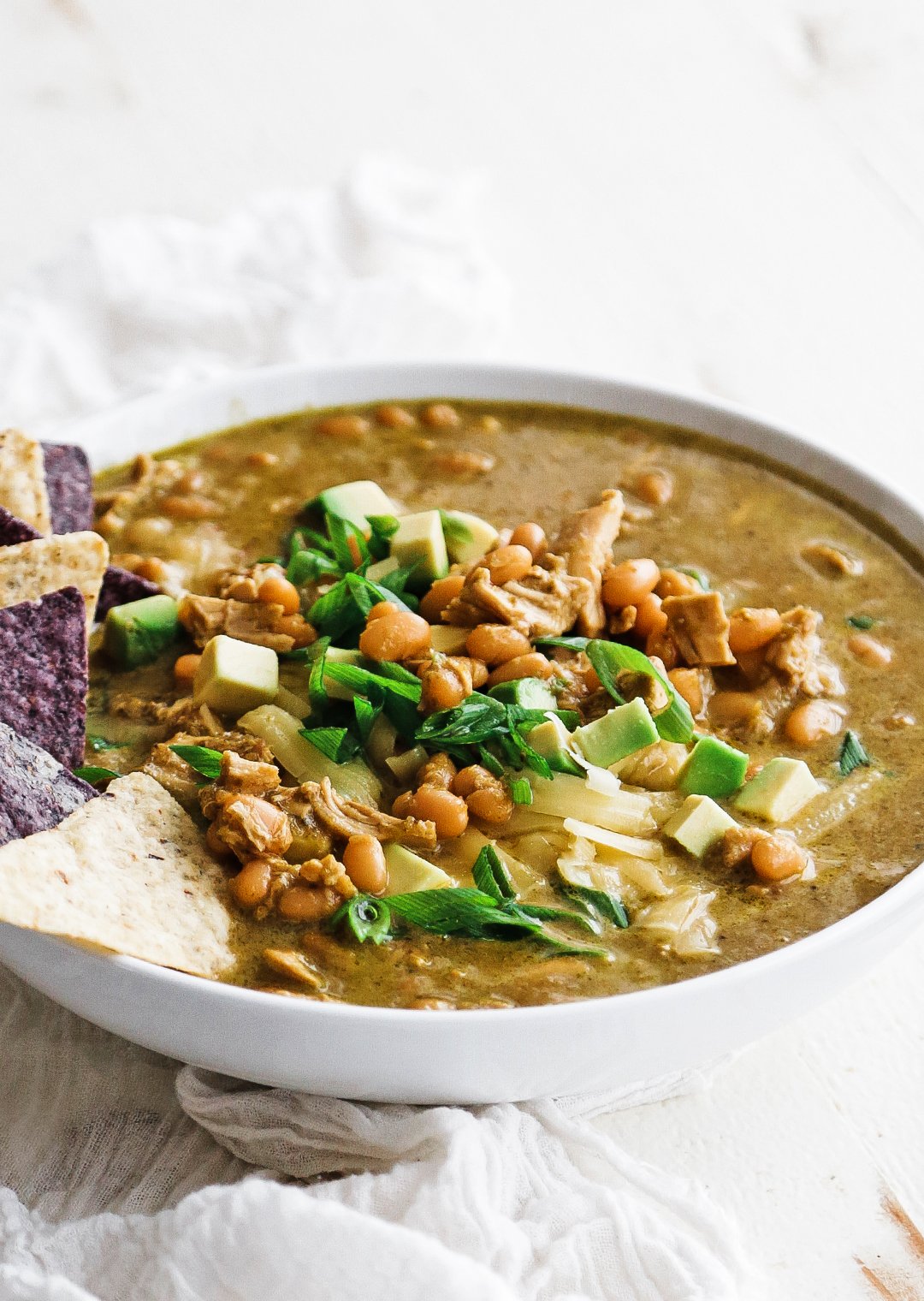 bowl of white chicken chili