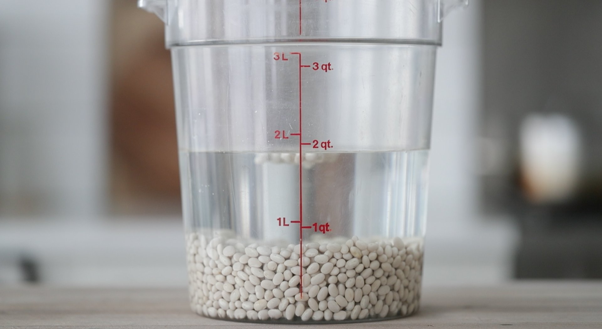 soaking beans in water