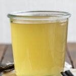 Dashi in a glass container