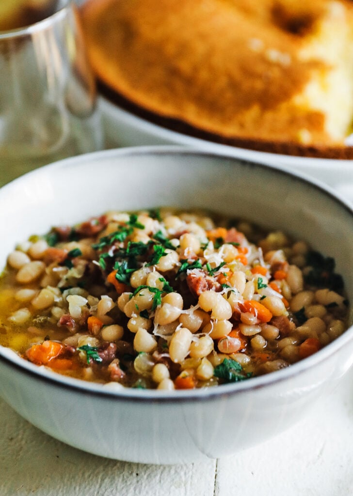 ham and bean soup with cornbread