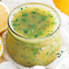 lemon vinaigrette in a jar