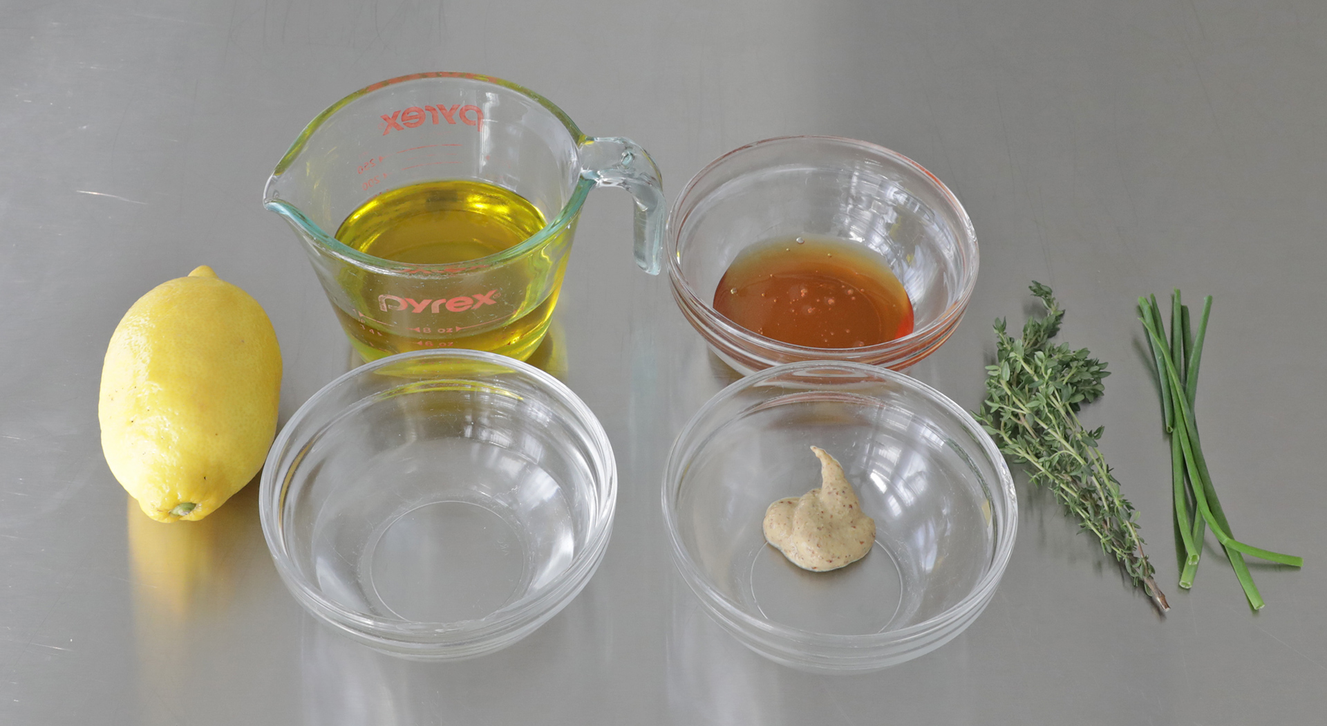 ingredients to make a lemon vinaigrette