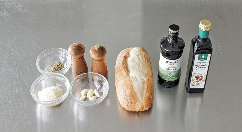 Ingredients for oilive oil bread
