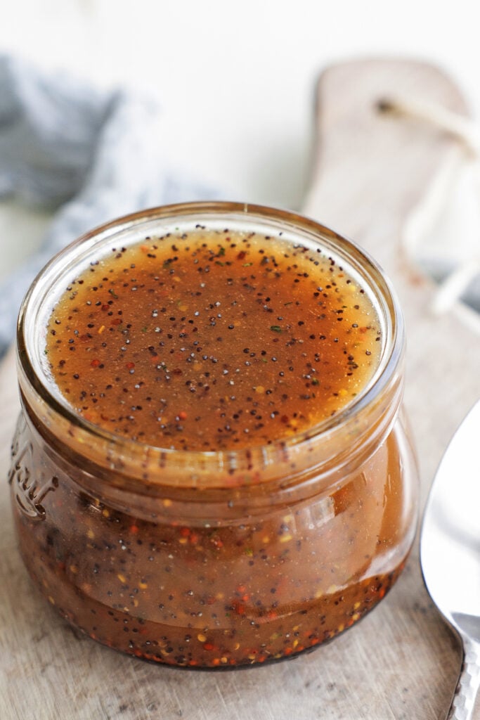 poppy seed dressing in a jar