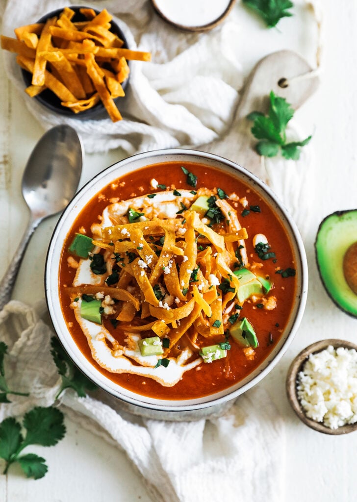 classical homemade tortilla soup