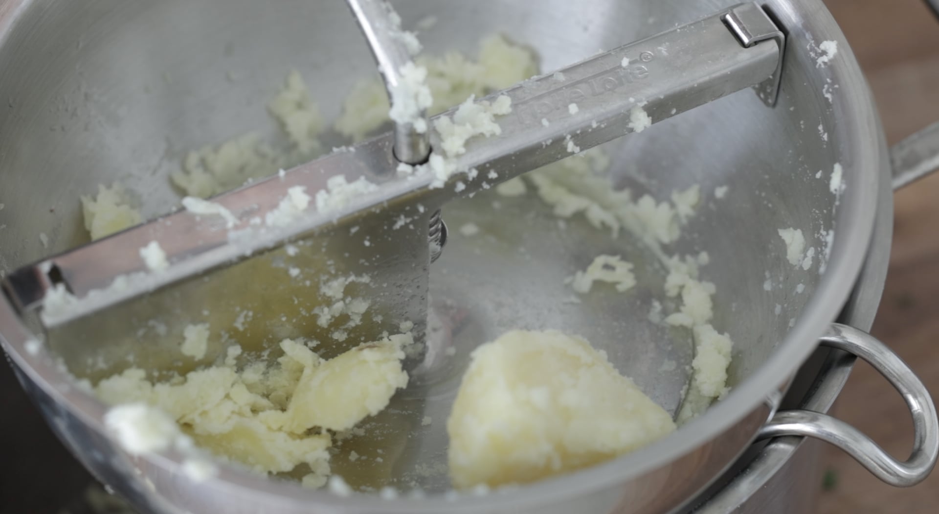 mashing potatoes
