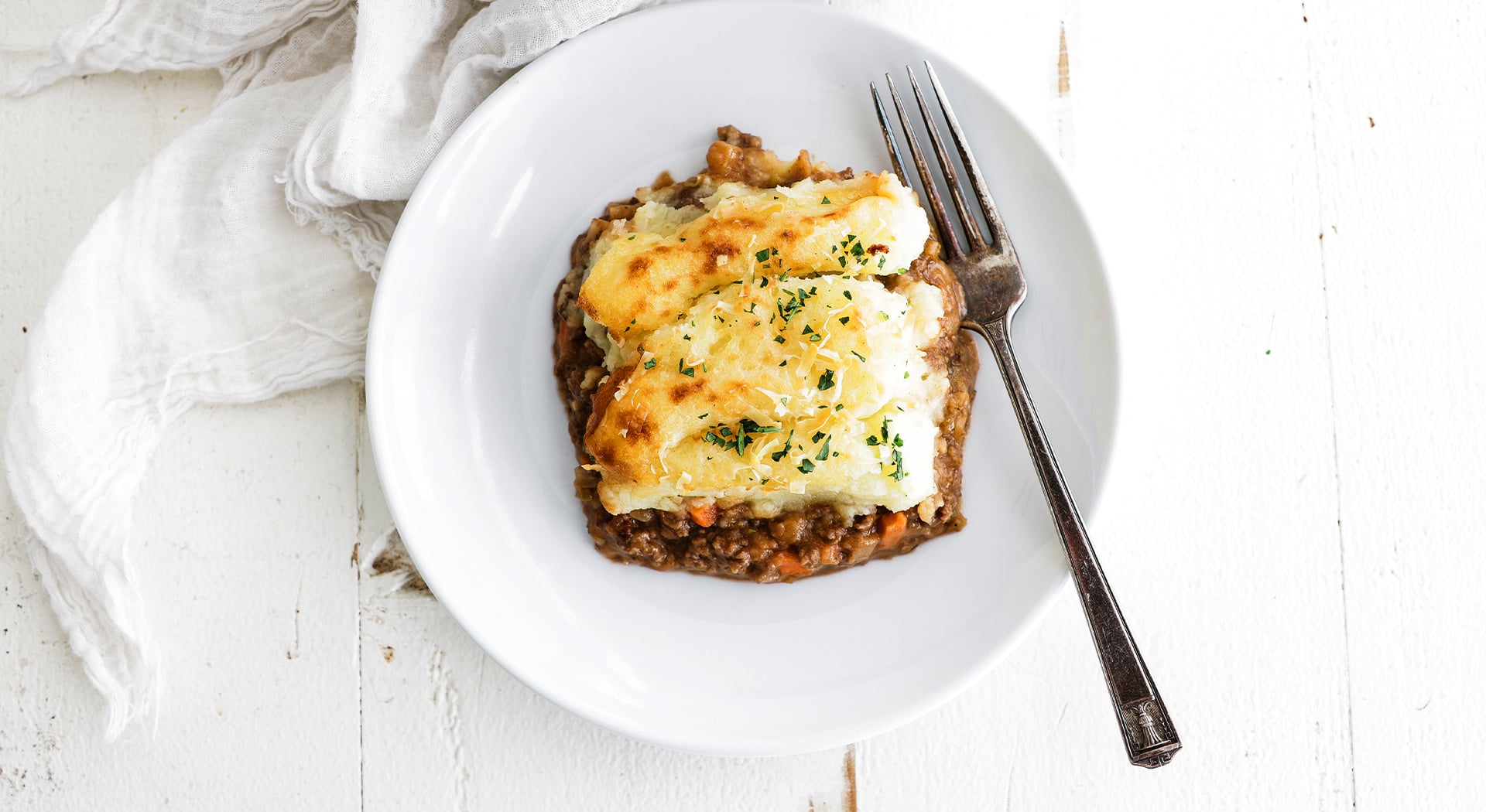 finished slice of cottage pie