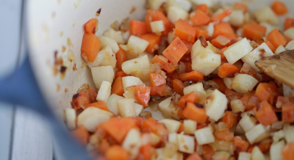 Sweat the vegetables