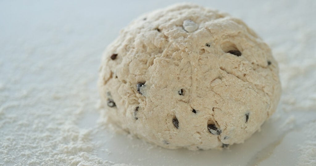 forming a dough ball from soda bread
