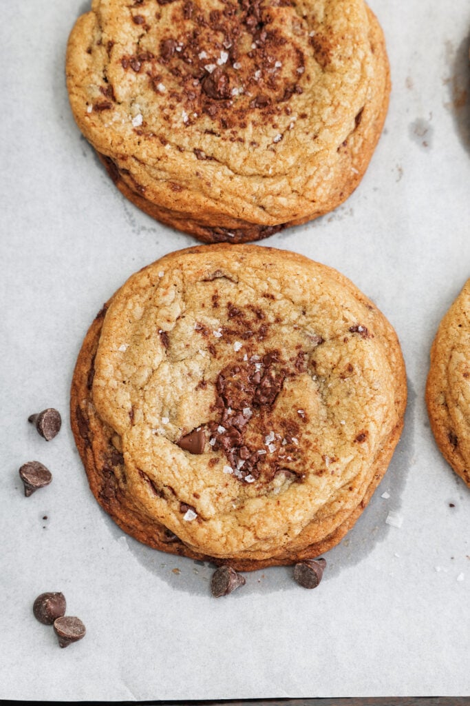 Close up of chocolate chip cookies