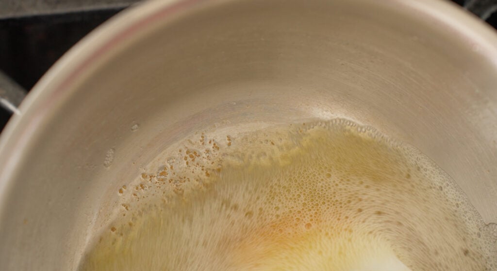 Butter melting in a pot