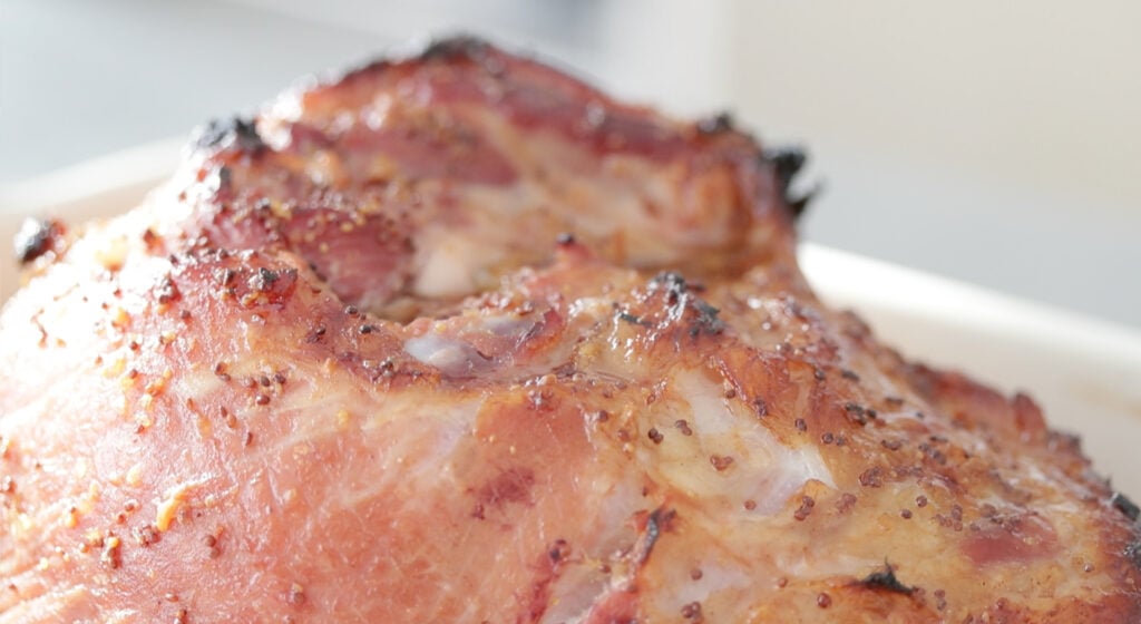 cooked glazed ham
