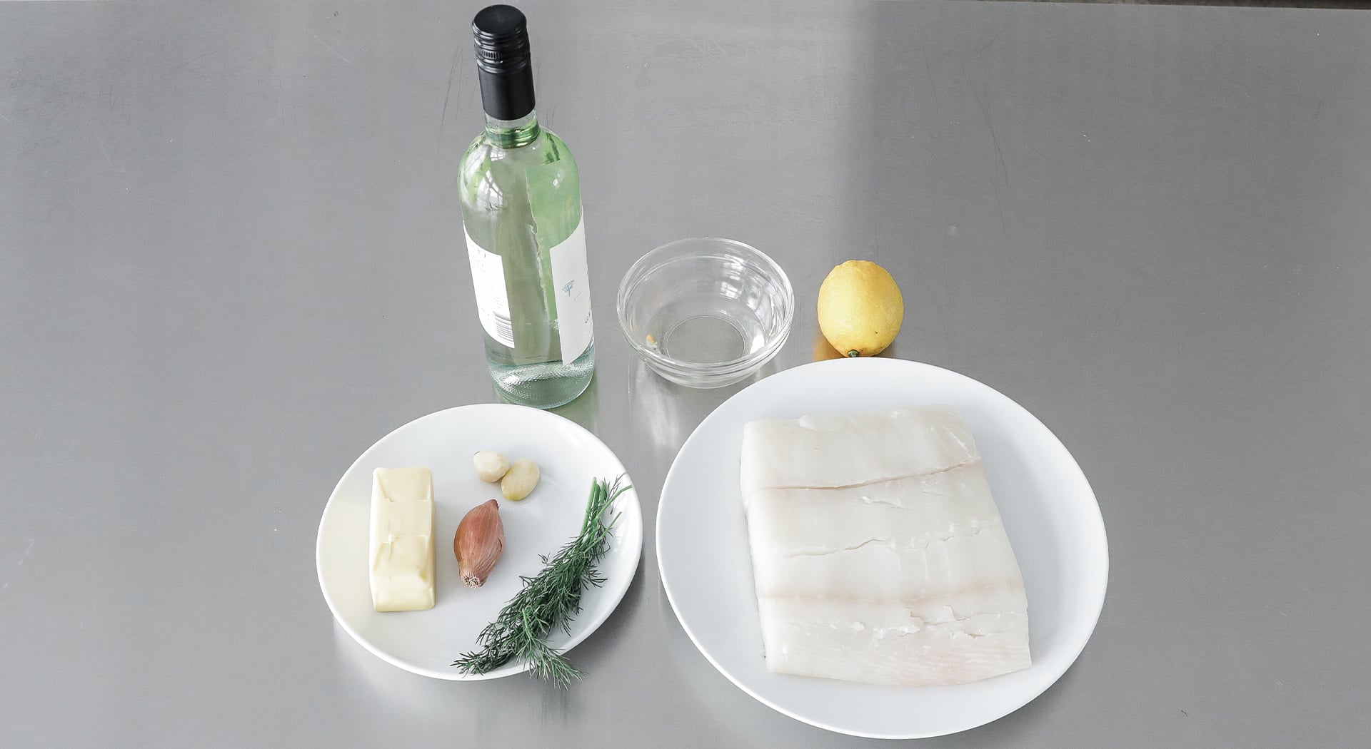 ingredients to make a pan seared halibut recipe