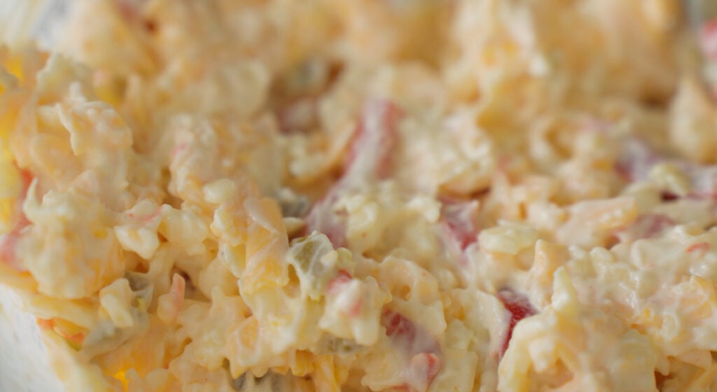 Close up of the ingredients mixed together