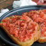 tomato bread on a plate
