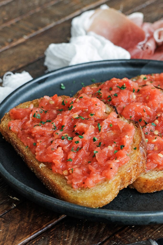 tomato bread on a plate