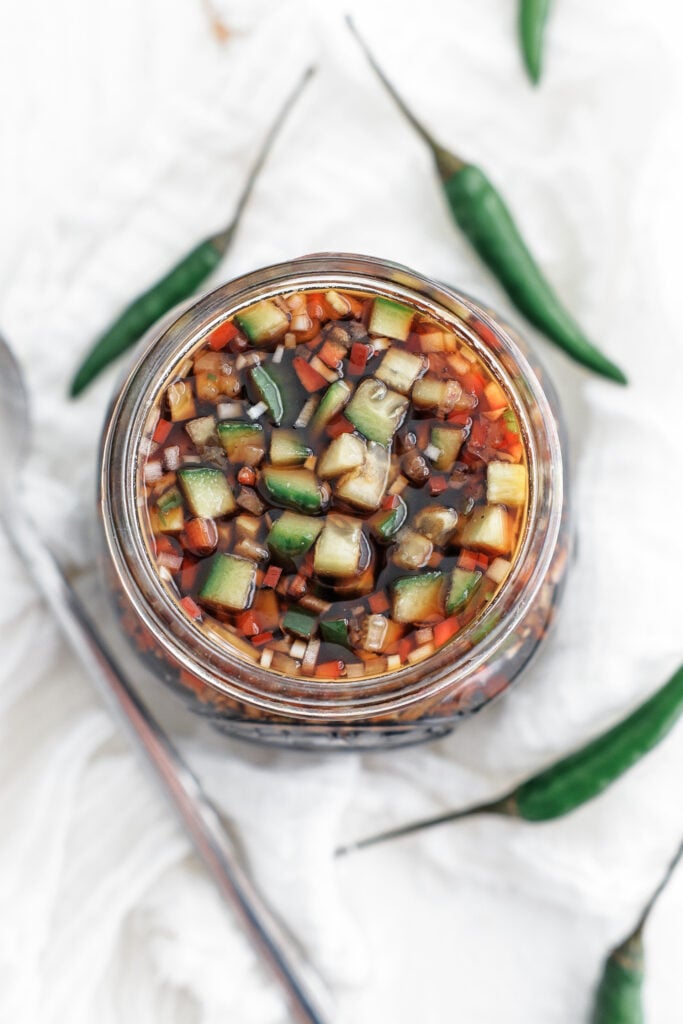 Inasal Sauce in a glass container