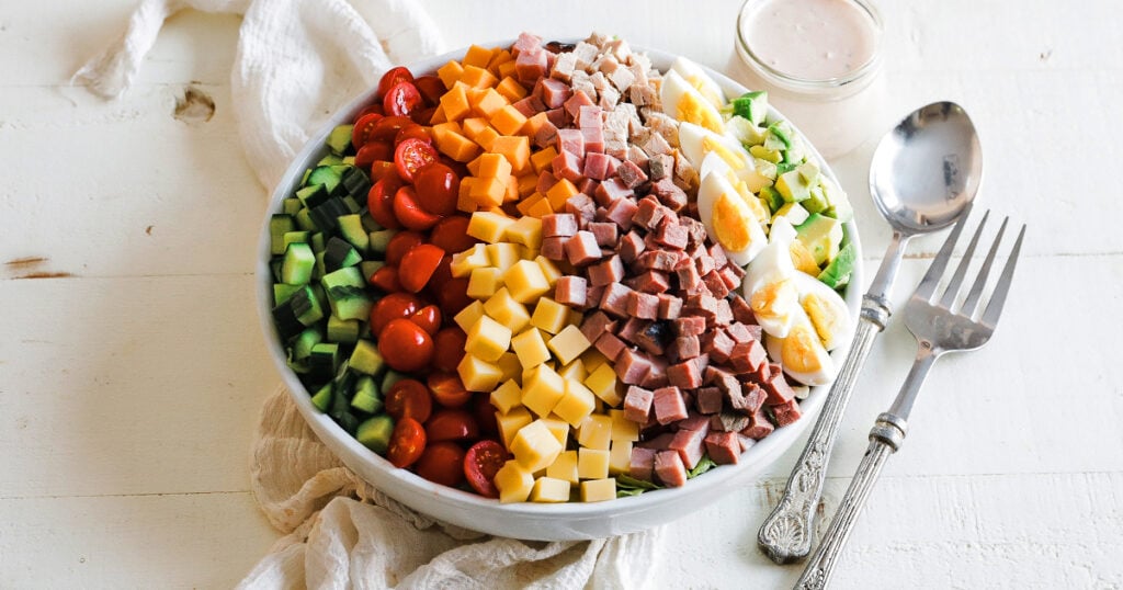 chef salad serve oon a plate