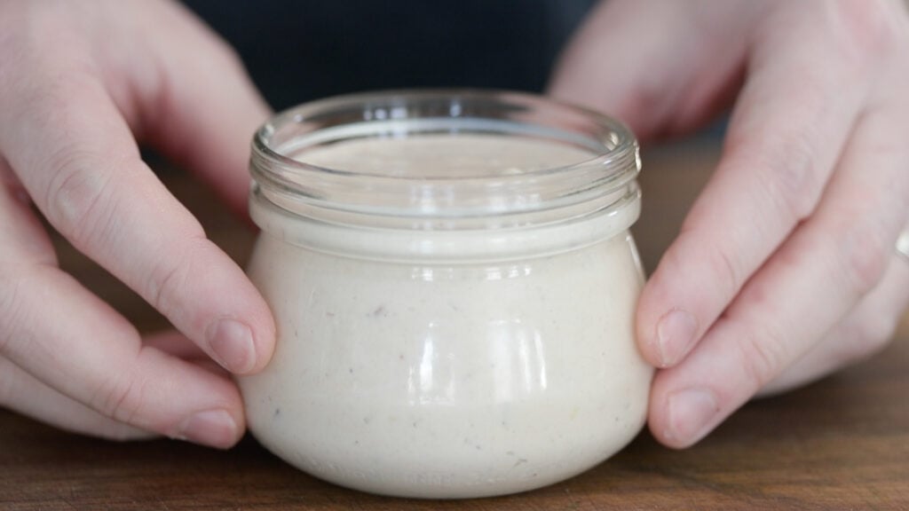 serving a jar of thousand island dressing