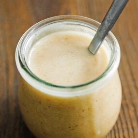 jar of homemade cobb salad dressing