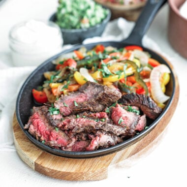 steak fajitas with tortillas
