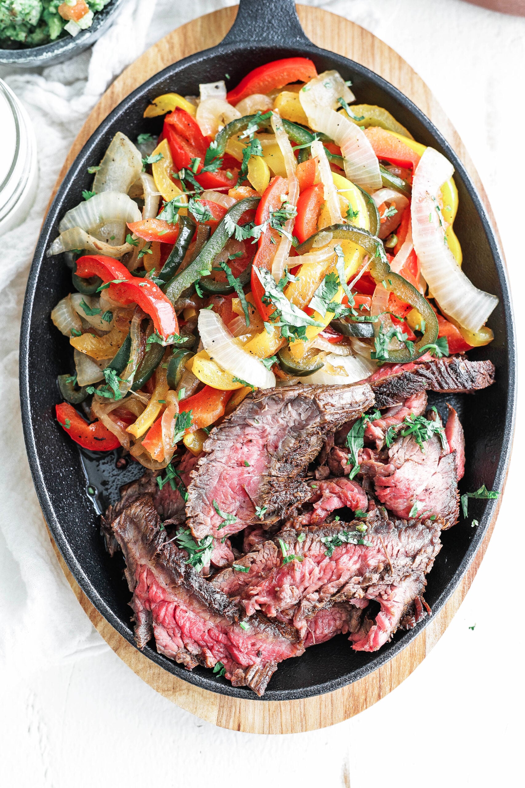 steak fajitas with tortillas
