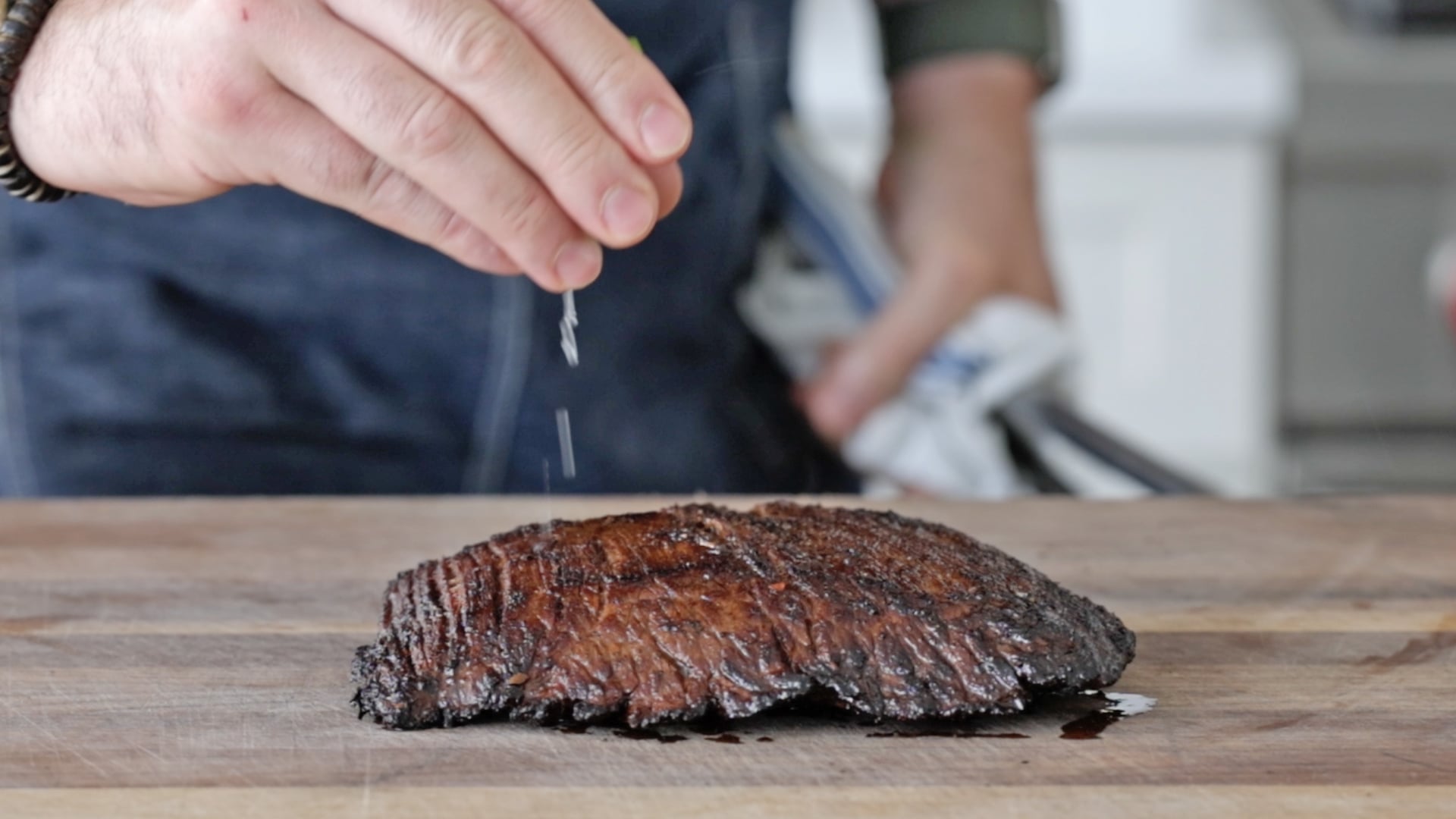 adding lime juice to flank steak