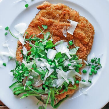 pork milanese on a plate