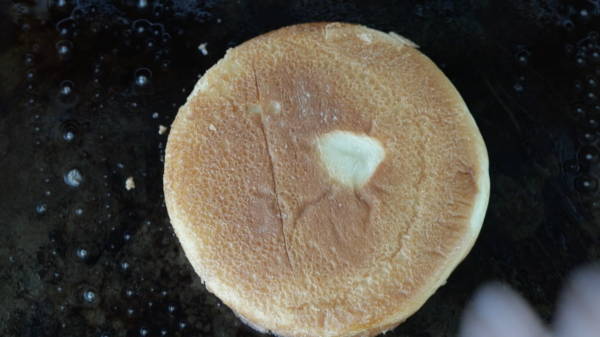 toasting a bun
