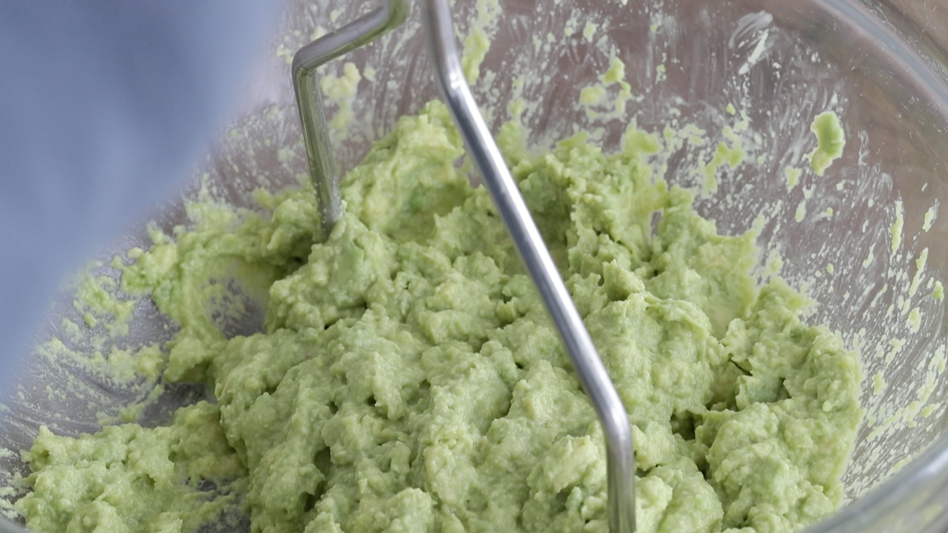 mashing avocados