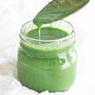 green goddess dressing in a jar