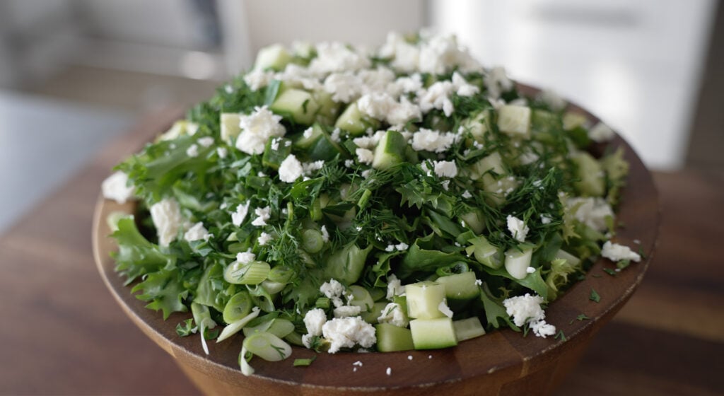 finished maroulosalata salad