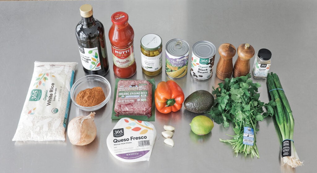 Mexican fried rice ingredients