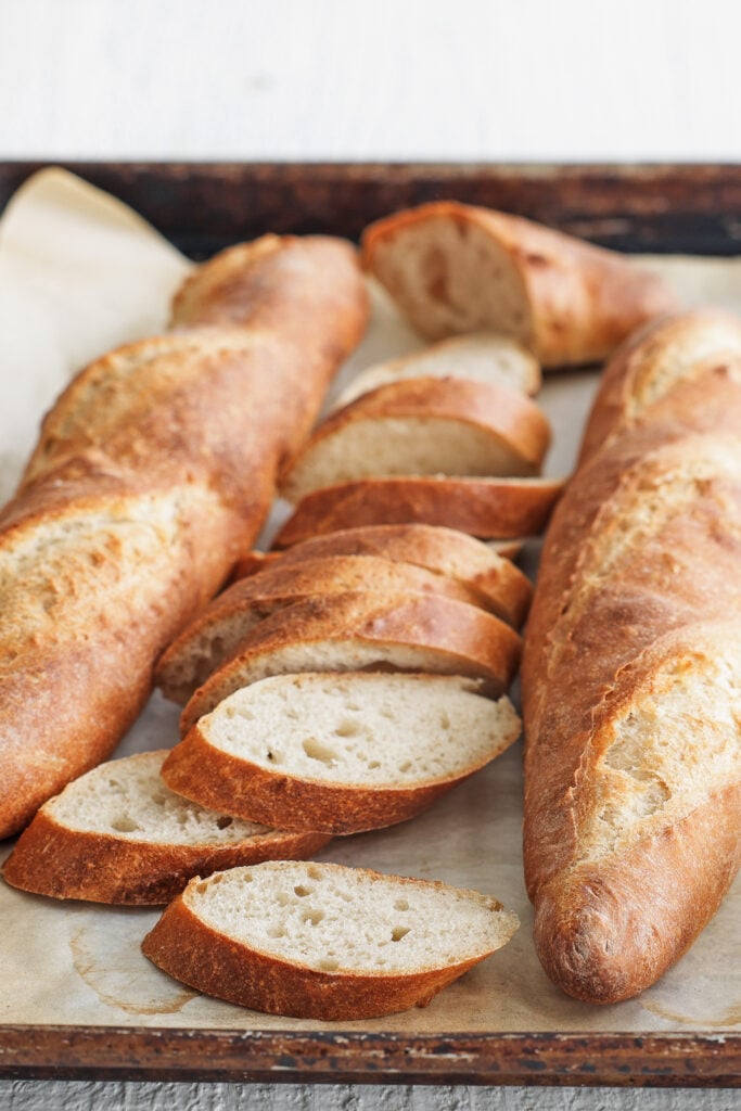 baguettes on a tray