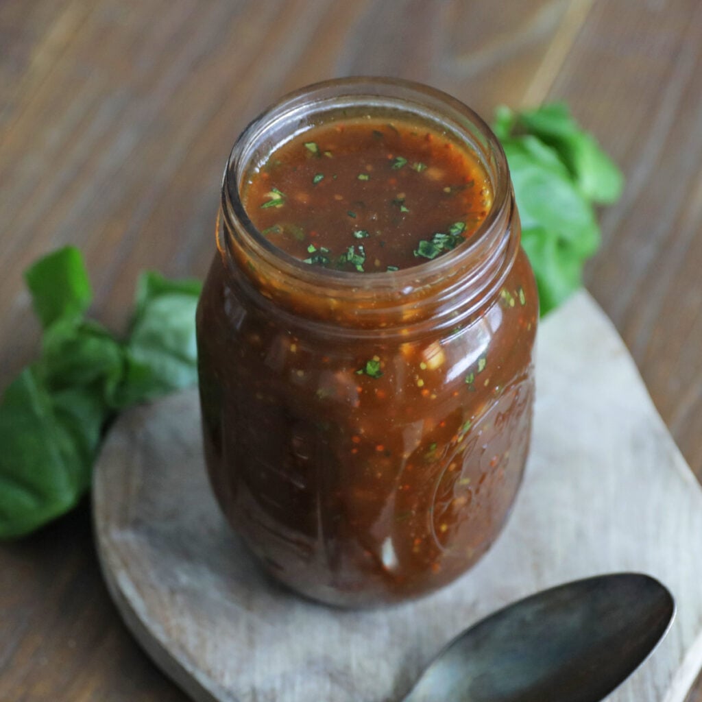 mason jar with Homemade Balsamic Vinaigrette