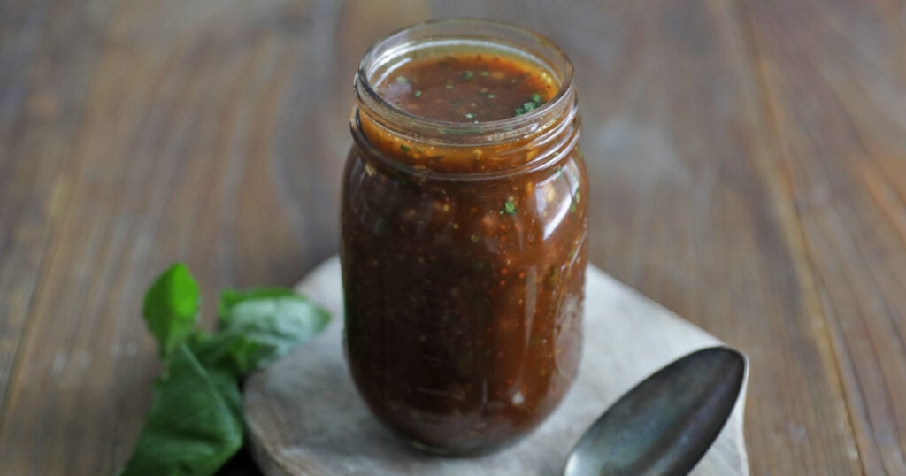 mason jar with Homemade Balsamic Vinaigrette