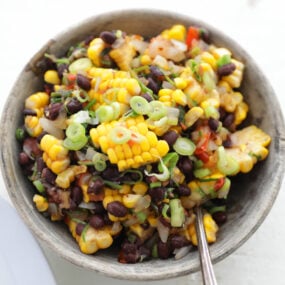 black bean and corn salsa in a bowl