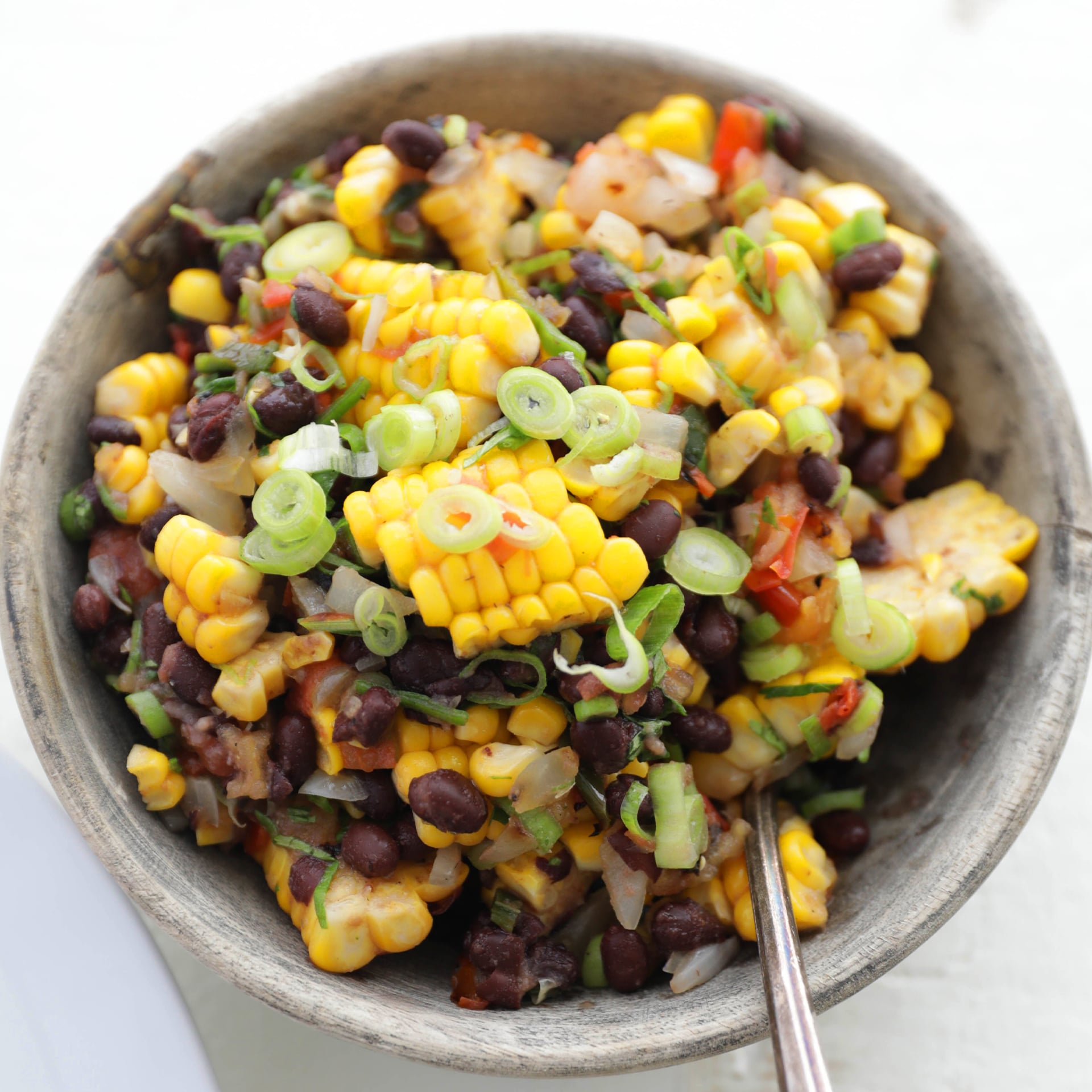 black bean and corn salsa in a bowl